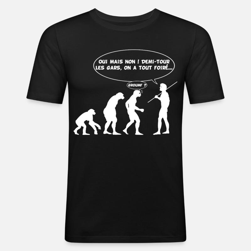 Evolution error (white) - Men's Slim Fit T-Shirt - black
