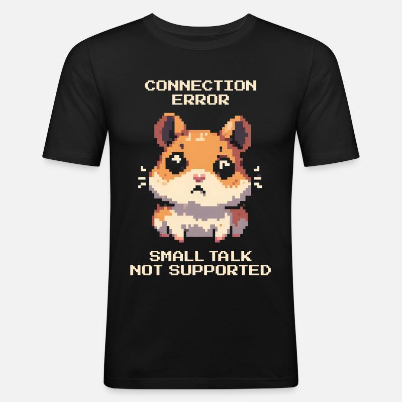 Verbindungsfehler: Smalltalk nicht möglich | Intro - Männer Slim Fit T-Shirt - Schwarz