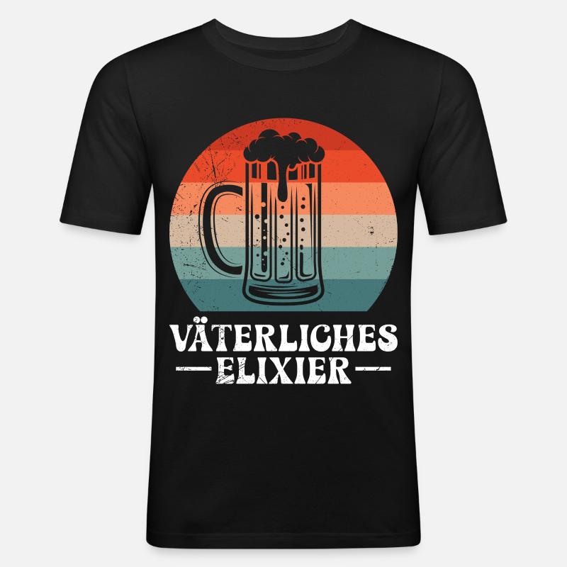 Vaterschaft VÄTERLICHES ELIXIER Lustiges - Männer Slim Fit T-Shirt - Schwarz