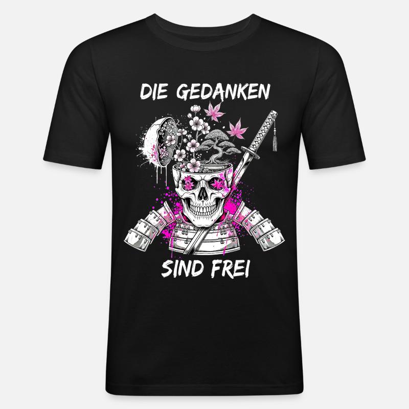 Warrior Skull Samurai - Men's Slim Fit T-Shirt - black