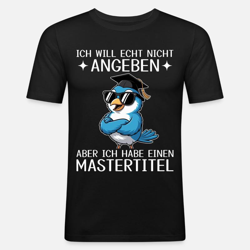 Master Abschluss geschafft - Mastertitel - Männer Slim Fit T-Shirt - Schwarz