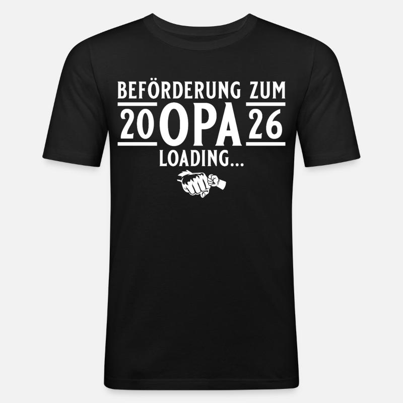 Opa 2026 loading - Werdender Großvater - Männer Slim Fit T-Shirt - Schwarz