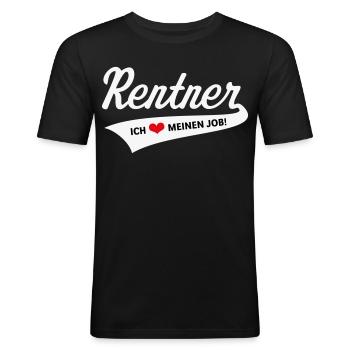Rentner – Ich Liebe Meinen Job! (Ruhestand / 3C) - Männer Slim Fit T-Shirt - Schwarz - Vorne - Nik (191cm)