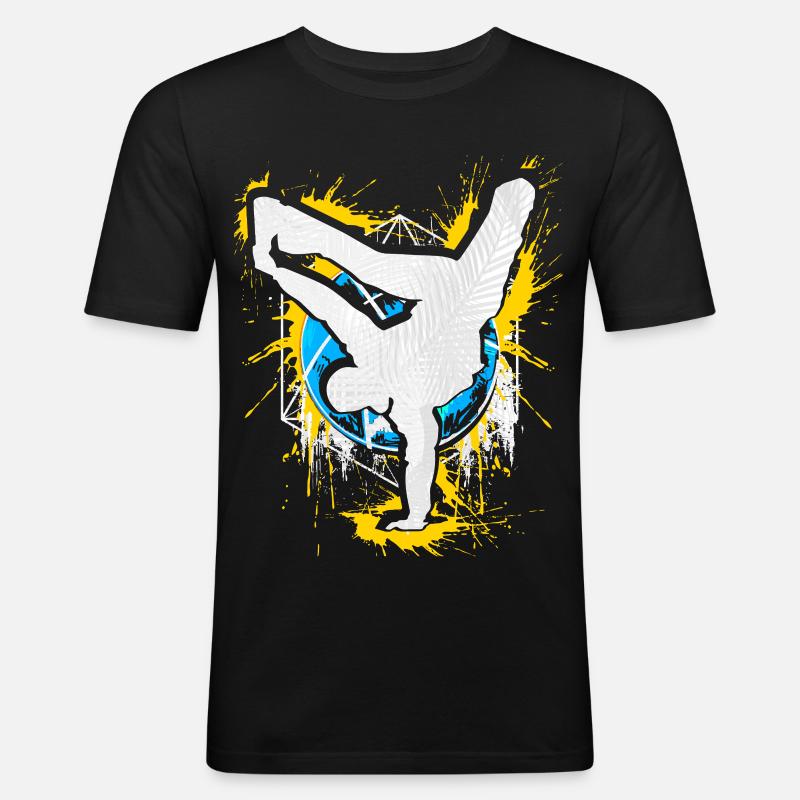 Breakdance Handstand Bboy - B-Boying Breakdancer - Men's Slim Fit T-Shirt - black