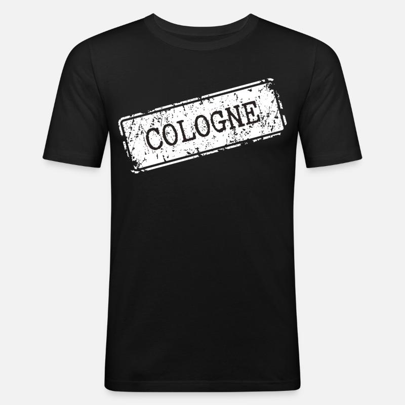 Cologne - Männer Slim Fit T-Shirt - Schwarz
