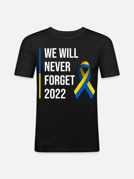 Ukraine War Peace Ribbon - Men's Slim Fit T-Shirt - black
