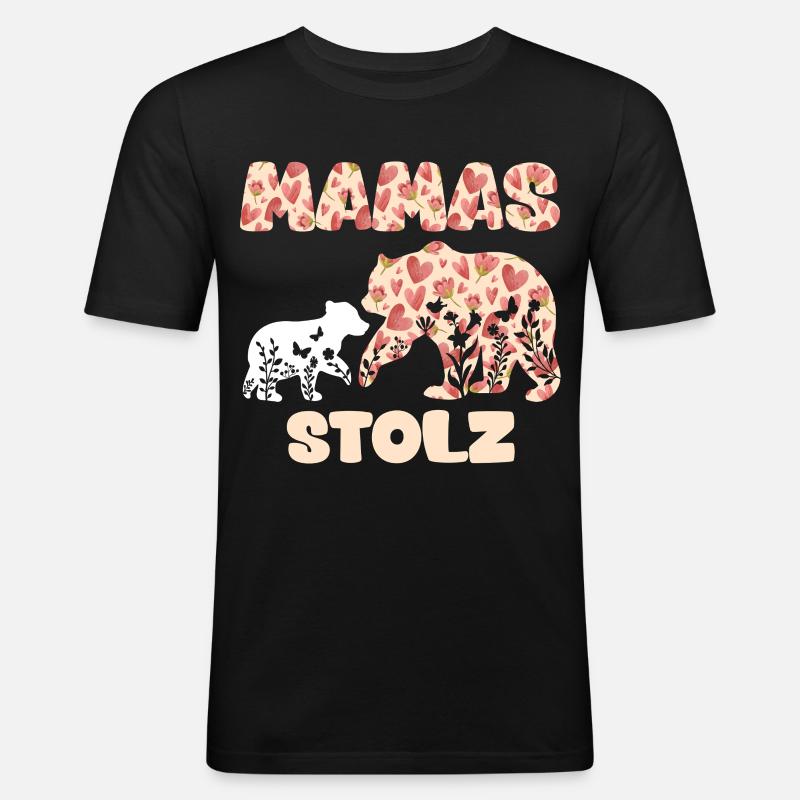 Werdende Mutter MAMAS STOLZ Lustiges - Männer Slim Fit T-Shirt - Schwarz