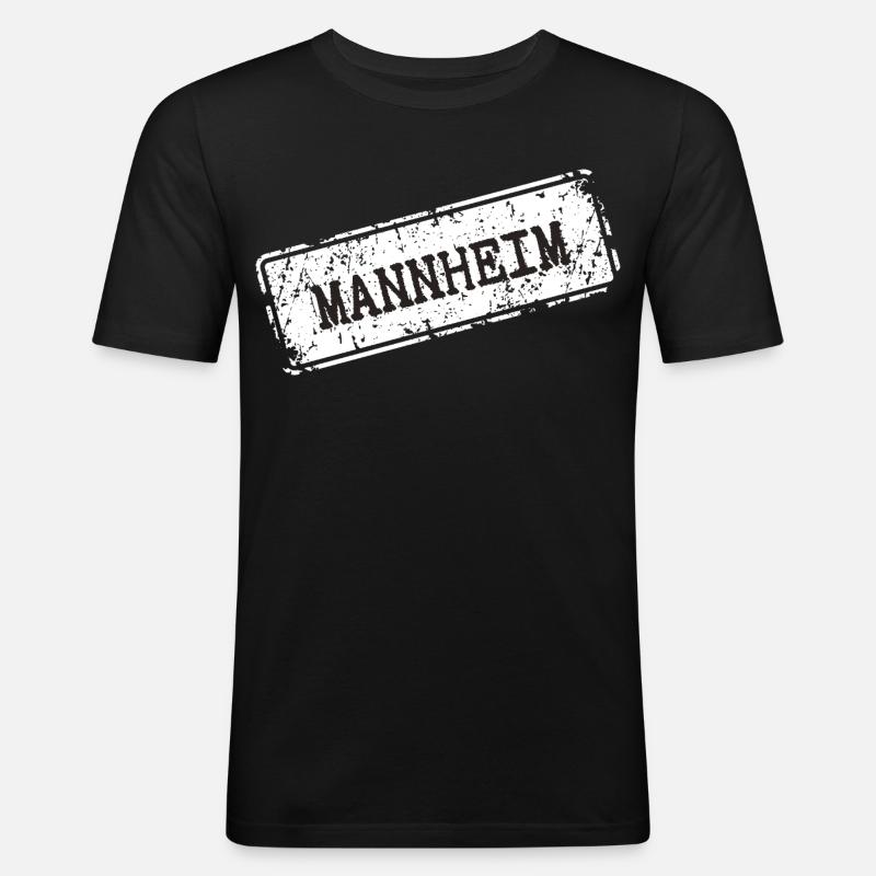 Mannheim  - Männer Slim Fit T-Shirt - Schwarz