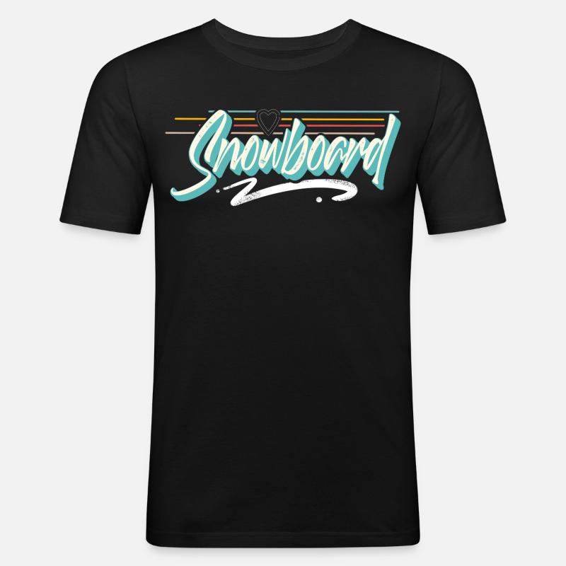 Snowboard - Männer Slim Fit T-Shirt - Schwarz