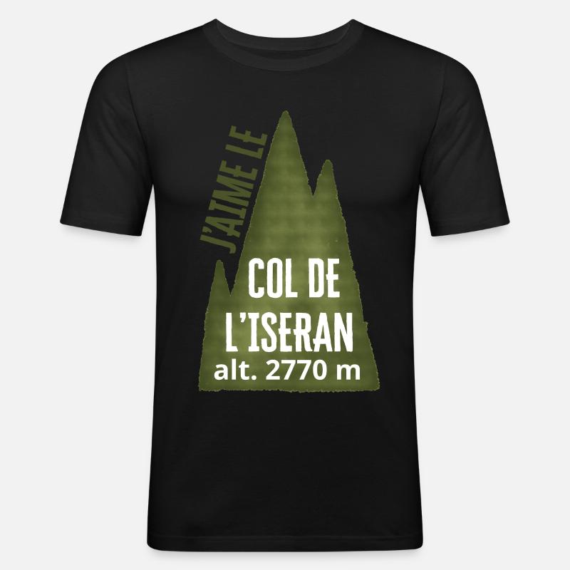 COL DE L’ISERAN ALTA 2770 metri - Maglietta aderente da uomo - nero