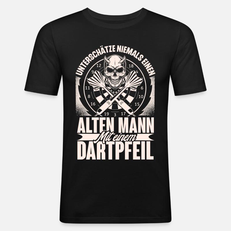 Darts - Männer Slim Fit T-Shirt - Schwarz