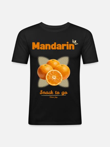 Mandarin Snack – Fruity Citrus Design - Men's Slim Fit T-Shirt - black