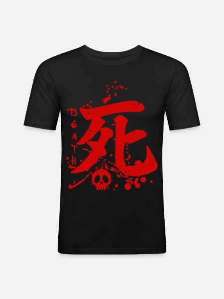The word death in Japanese - Men's Slim Fit T-Shirt - black