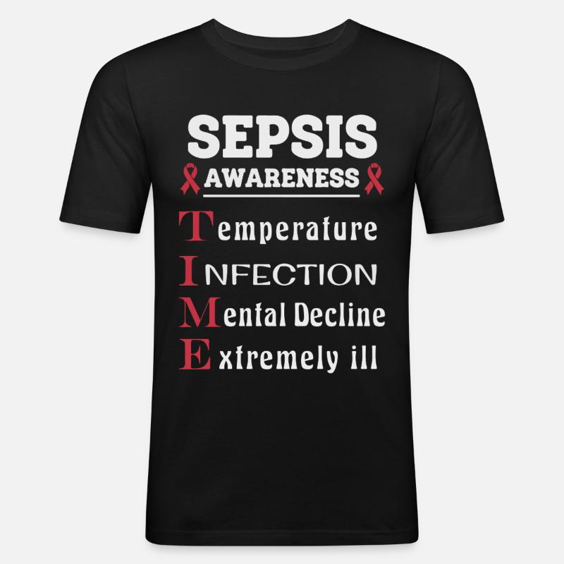 Sepsis Aufklärung T.I.M.E. Leitfaden - Männer Slim Fit T-Shirt - Schwarz