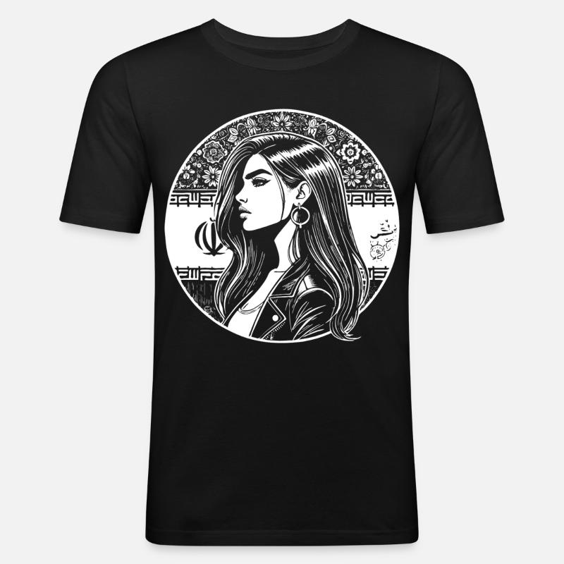 Persian Design – Pride & Elegance - Men's Slim Fit T-Shirt - black
