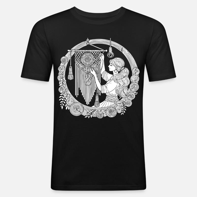 Macrame Design – Creativity & Boho Style - Men's Slim Fit T-Shirt - black