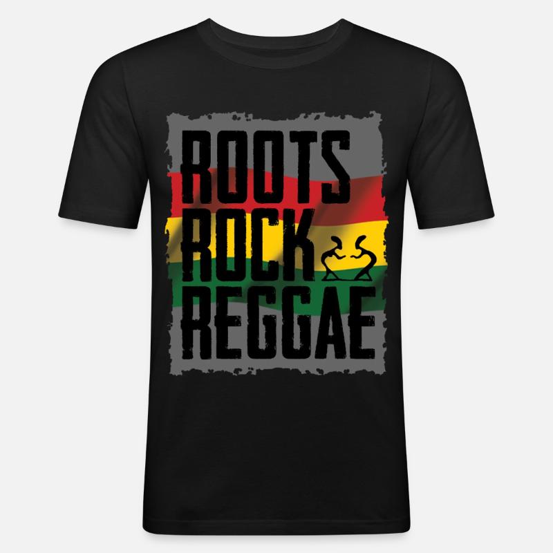 Projekt Roots Rock Reggae - Obcisła koszulka męska - czarny