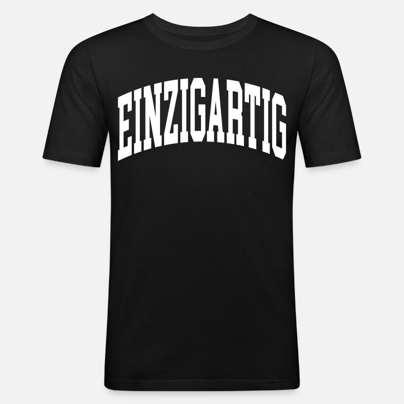 Einzigartig - Männer Slim Fit T-Shirt - Schwarz