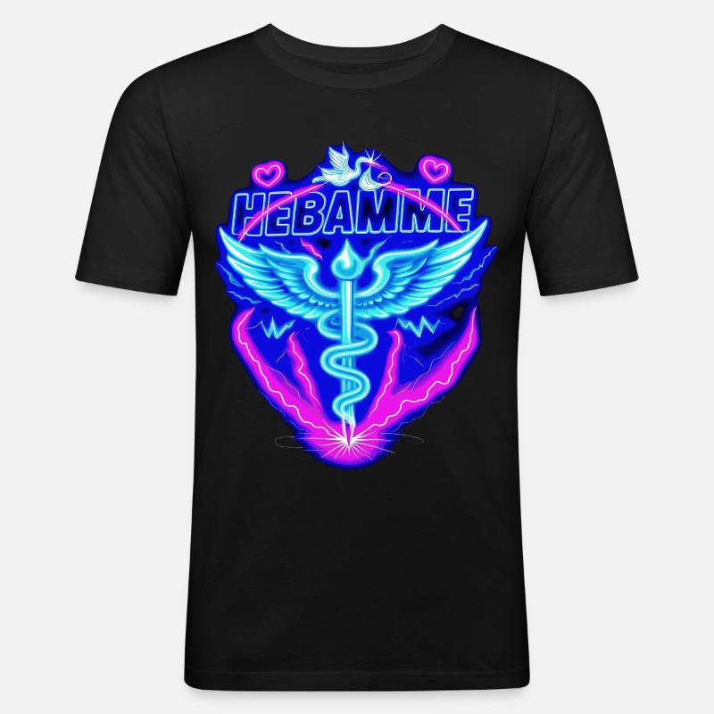 Ostetrica Ostetrica - Maglietta aderente da uomo - nero