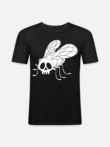 Fly Skull (White) - Men's Slim Fit T-Shirt - black