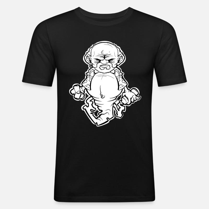 Dschinn in der Flasche - BW Version - Männer Slim Fit T-Shirt - Schwarz