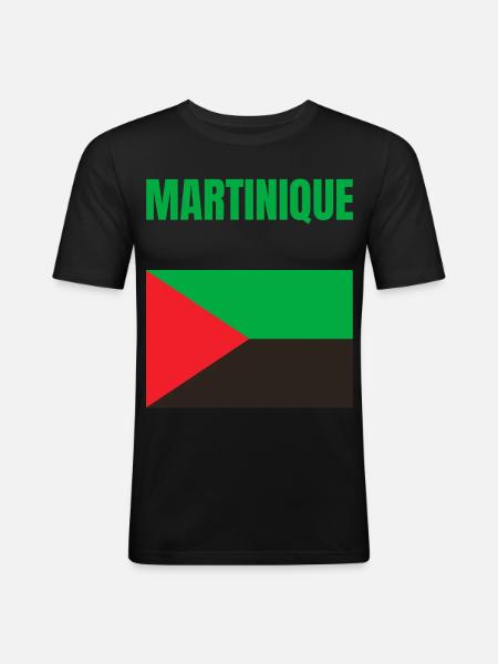 Martinique Antilles flag T-shirt - Men's Slim Fit T-Shirt - black