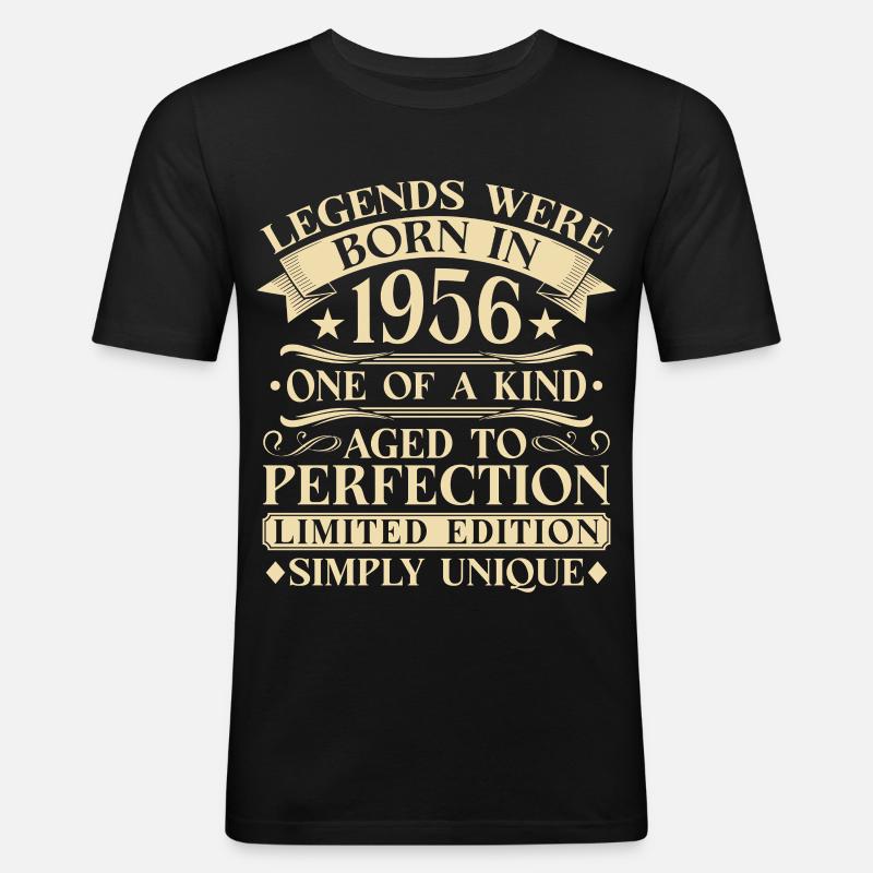 70-årsdag 1956 år - Slim Fit T-skjorte for menn - svart