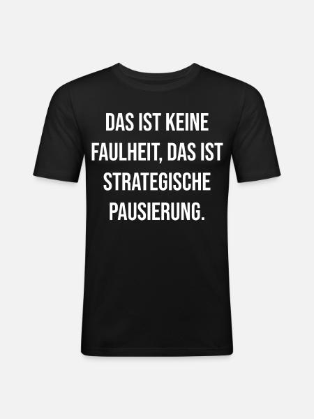 Strategic Break Typography - Men's Slim Fit T-Shirt - black