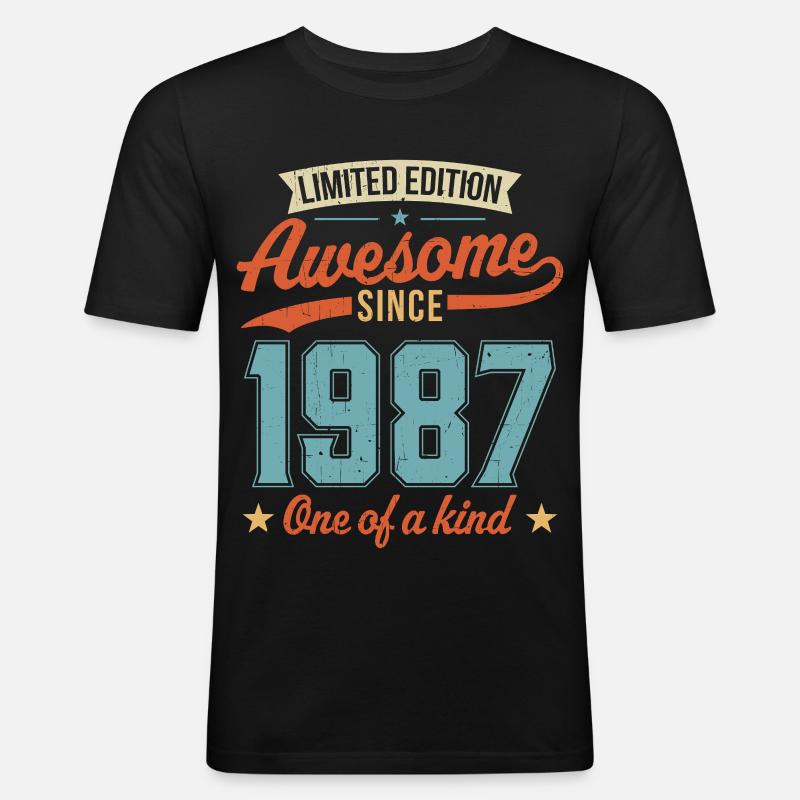 Großartig seit 1987 - Männer Slim Fit T-Shirt - Schwarz