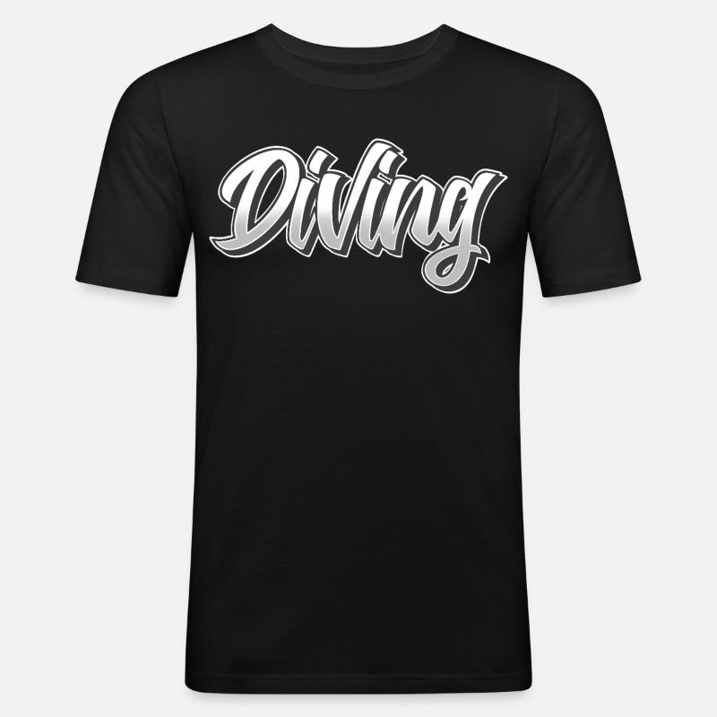 Tauchen - Männer Slim Fit T-Shirt - Schwarz
