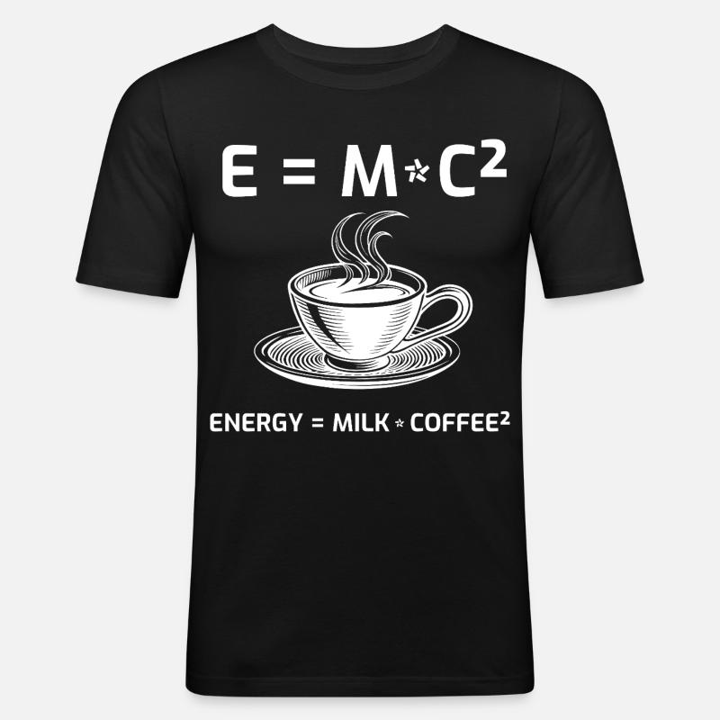 Coffee Drinker Coffee Formula E=MC2 - Men's Slim Fit T-Shirt - black
