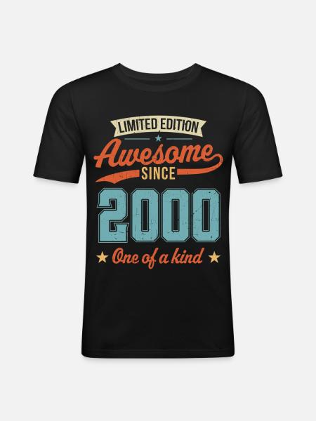 Awesome Since 2000 - Men's Slim Fit T-Shirt - black