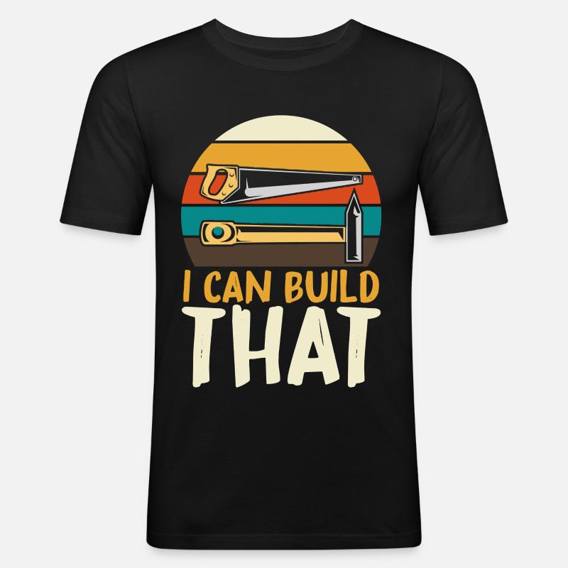 Ich kann das bauen DIY - Männer Slim Fit T-Shirt - Schwarz