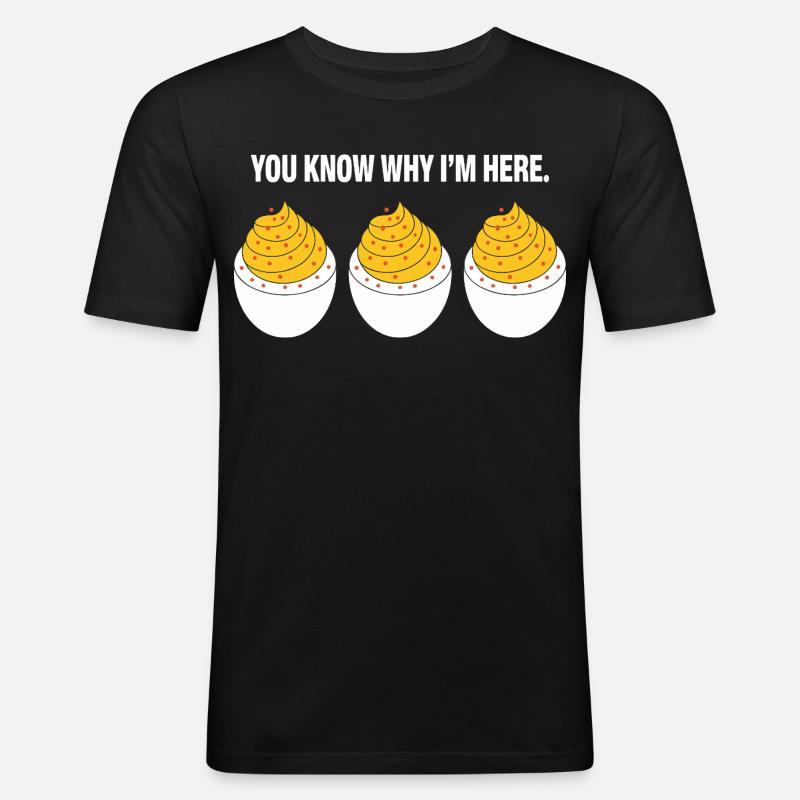 Gefüllte Eier - Männer Slim Fit T-Shirt - Schwarz