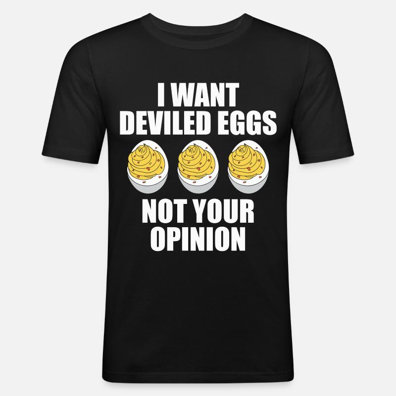 Gefüllte Eier - Männer Slim Fit T-Shirt - Schwarz