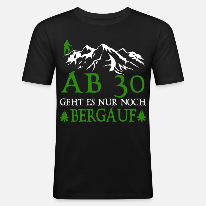 AB30 birthday it is only uphill - Men's Slim Fit T-Shirt - black