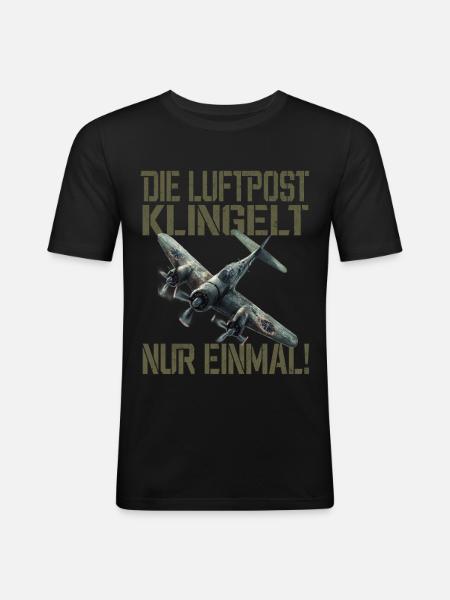 Airmail only rings once Plane - Men's Slim Fit T-Shirt - black