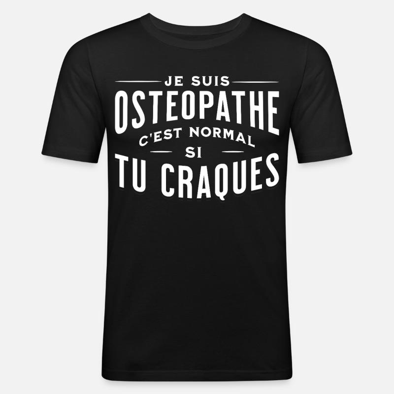 Ich bin Osteopath - Männer Slim Fit T-Shirt - Schwarz