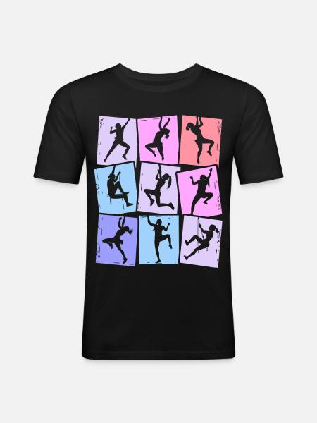 Klettern Berge Kletterer Bouldern Damen Mädchen - Männer Slim Fit T-Shirt - Schwarz