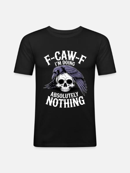 F-GAW-F Absolutely Nothing Skull Raven - Men's Slim Fit T-Shirt - black