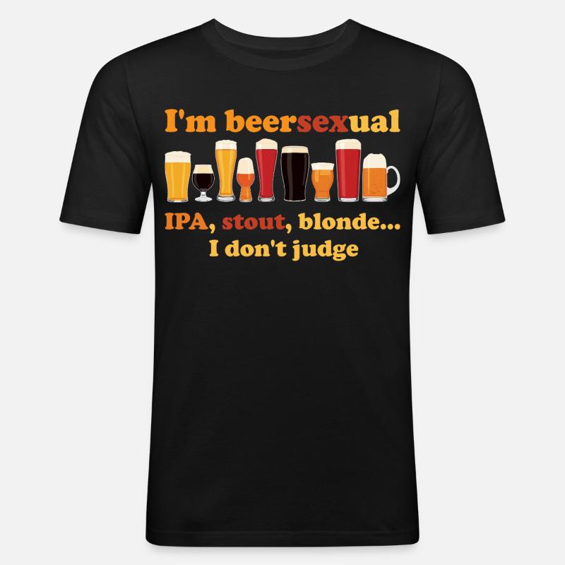 Ich bin ein biersexueller Biertrinker - Männer Slim Fit T-Shirt - Schwarz