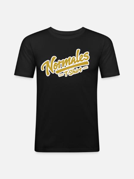 Normales T-Shirt gelb - Männer Slim Fit T-Shirt - Schwarz