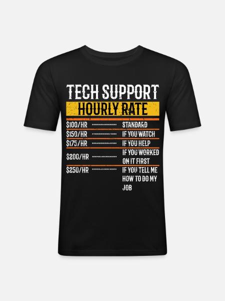 Teknisk support Timepris Programmør Teknisk - Herre Slim Fit T-Shirt - sort