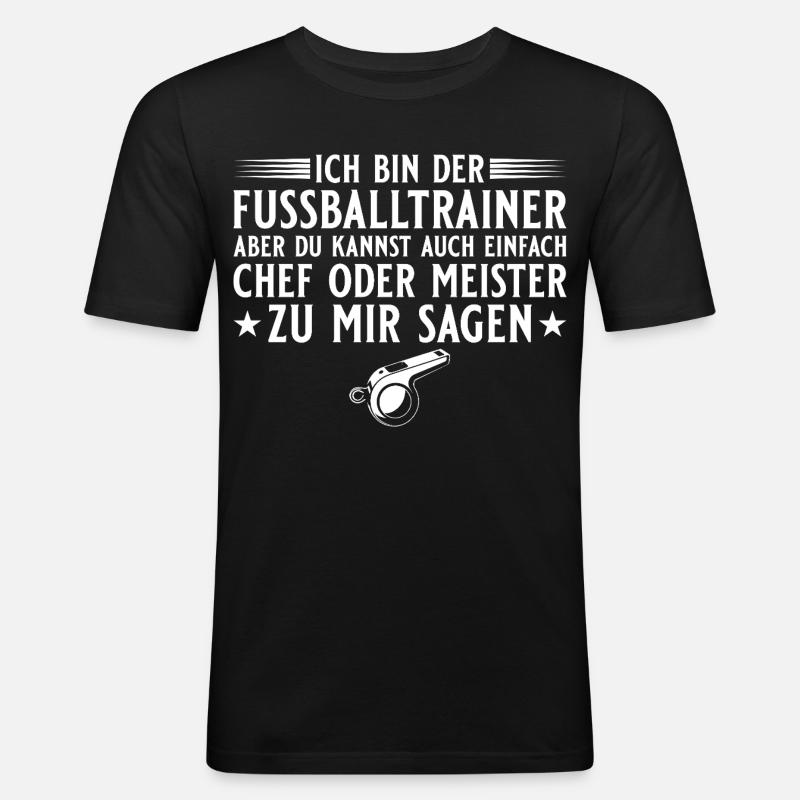 Fußballtrainer Chef oder Meister - Men's Slim Fit T-Shirt - black