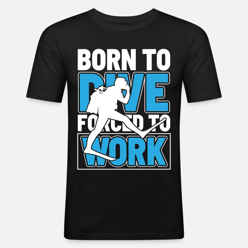 Born to Dive - Männer Slim Fit T-Shirt - Schwarz