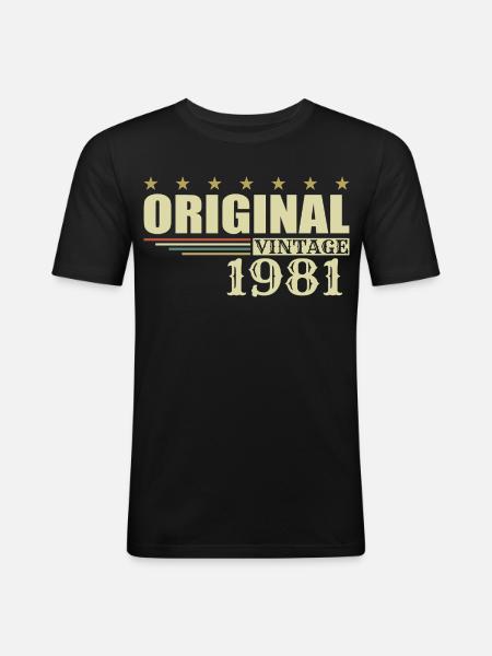 1981 Birthday 1981 - Men's Slim Fit T-Shirt - black