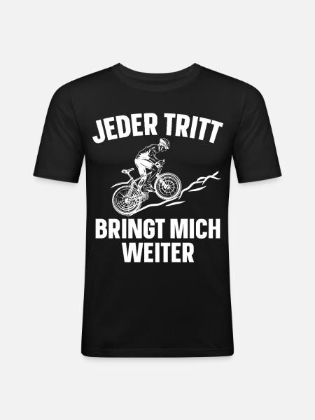 Jeder Tritt Bringt Mich Weiter - Männer Slim Fit T-Shirt - Schwarz