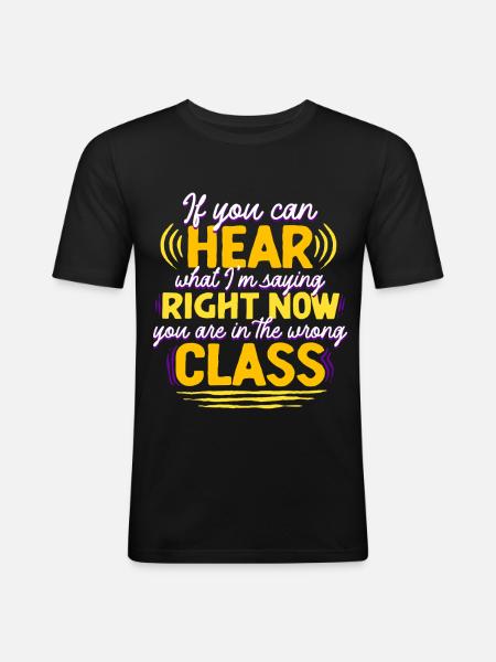 ASL Sign Language Interpreter - Men's Slim Fit T-Shirt - black