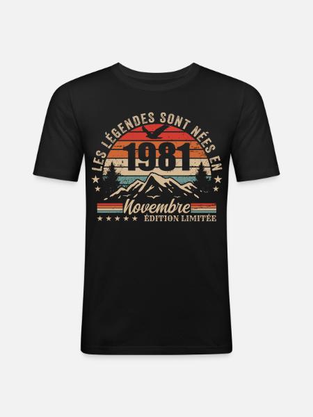 Awesome since November 1981 | November 1981 - Men's Slim Fit T-Shirt - black