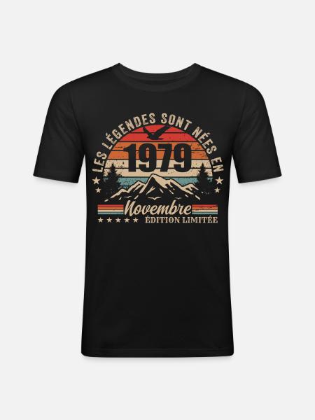 Awesome since November 1979 | November 1979 - Men's Slim Fit T-Shirt - black